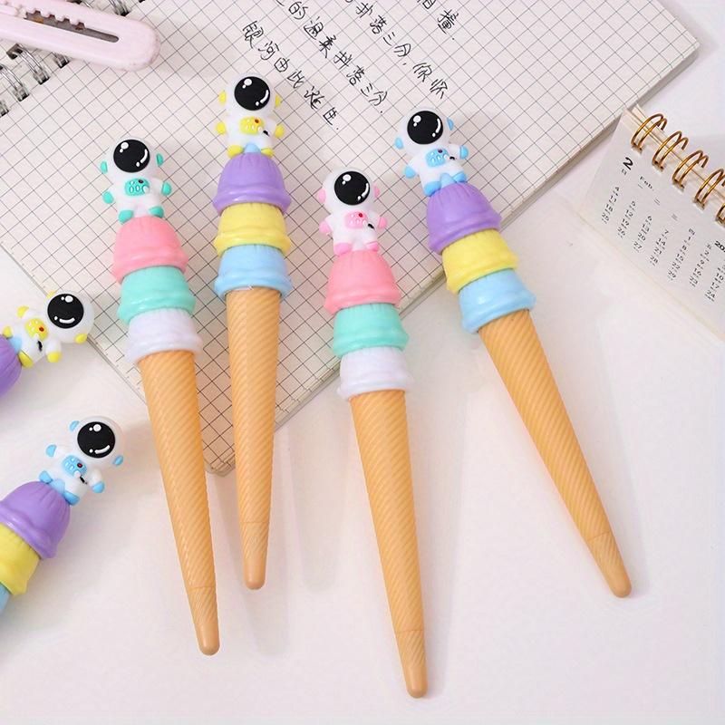 Back To School Season 36pcs 0.5mm Cute Soft Rubber Astronaut Ice Cream Neutral Pen Cartoon Astronaut Styling Pen Boy Gift Pen Prize Pen