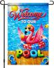 Welcome To Our Pool Garden Ag 12 X 18 Inch Double Sided Burlap Linen, Summer Pool Decor Amingo Pool Party Decorations Be Kkz