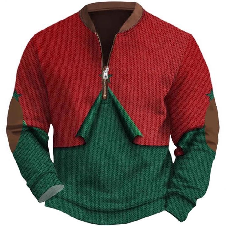 Men's Christmas Snowflake Tree Print Hoodie - Autumn 2025 Edition