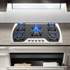 5 Burner Gas Cooktop Tempered Glass Gas Stoves 180 Degree Heat Control Knob Kitchen Gas Stove for Home Use W/ Safety Protection