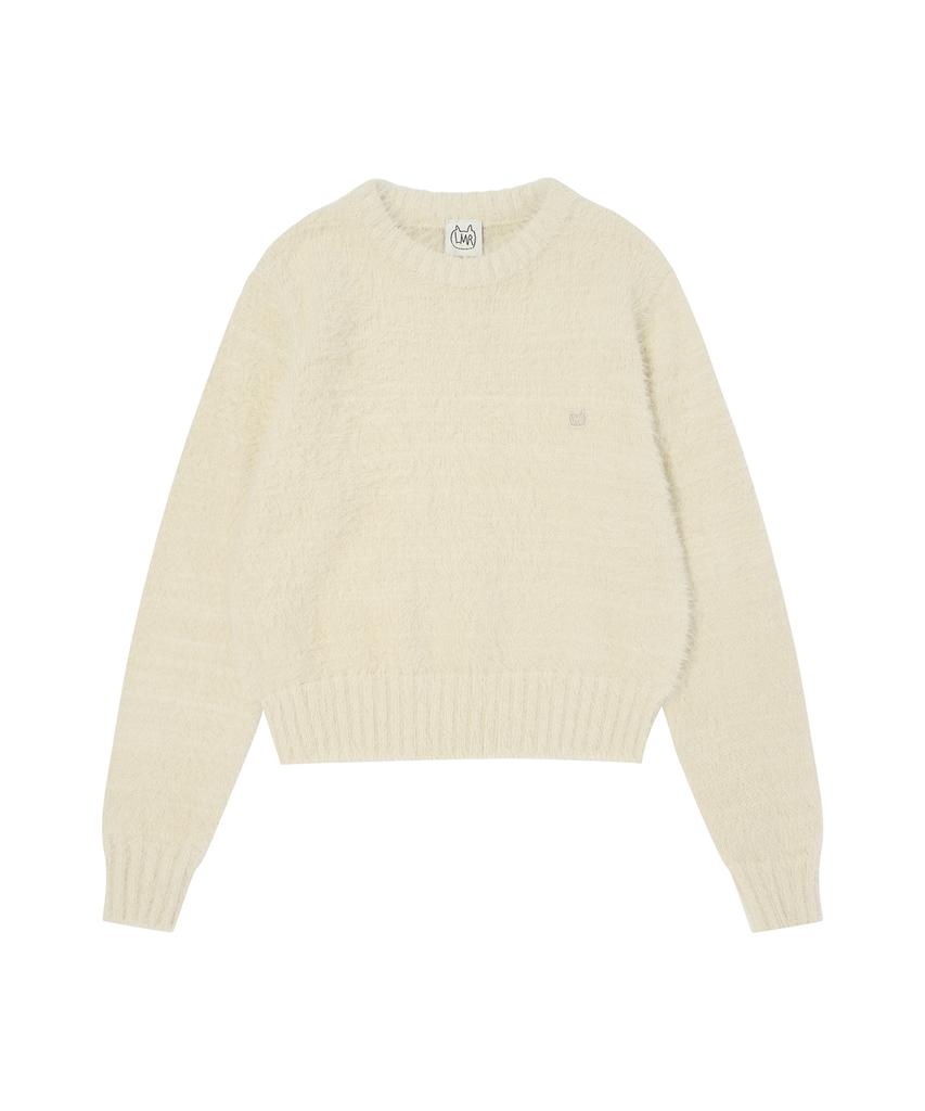 LMR Mini Symbol Embroidered Mohair Knit Ivory