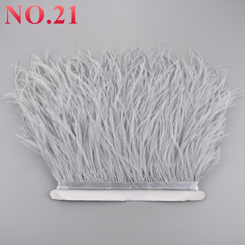 10Meters Ostrich Feathers On Ribbon On Tape 10-15Cm 4-6" Feather Trim Boa For Clothes Sewing White Fringe Dress Skirt Decor Diy