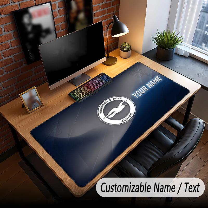 Large Mouse Pad Brighton & Hove Albion Football Print Custom Name Text Desk Mat for Office Gaming