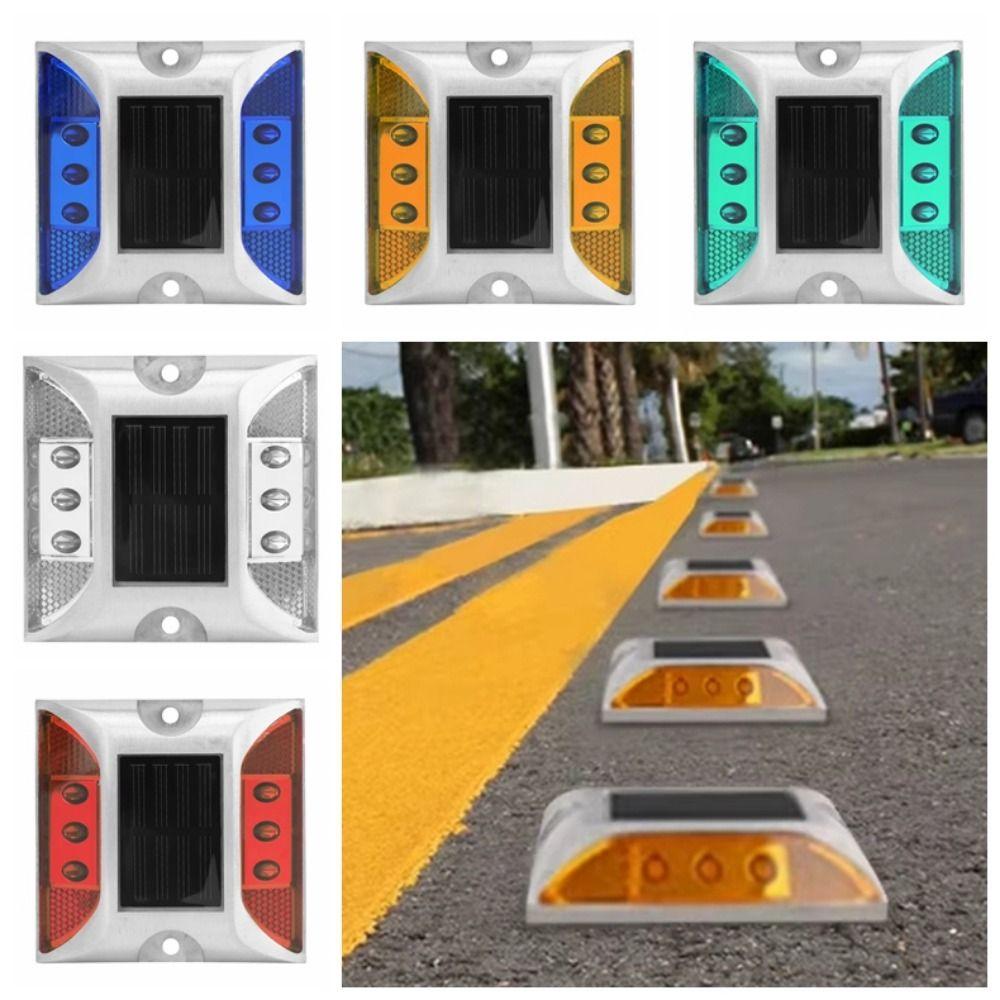 Square Solar Road Stud Light IP68 Waterproof Reflective Traffic Marker Light Flashing Double Side Solar Energy Spike Lights