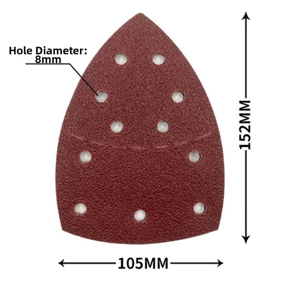 11 Holes Design Triangle Sanding Disc Self Adhesive Backing Abrasive Sanding Discs Woodworking Use