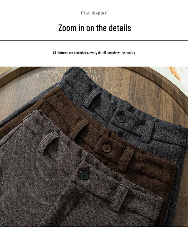 Woolen High-Waisted Wide-Leg Pants for Women - Autumn/Winter 2025, Casual Loose Fit, Thickened Drape.