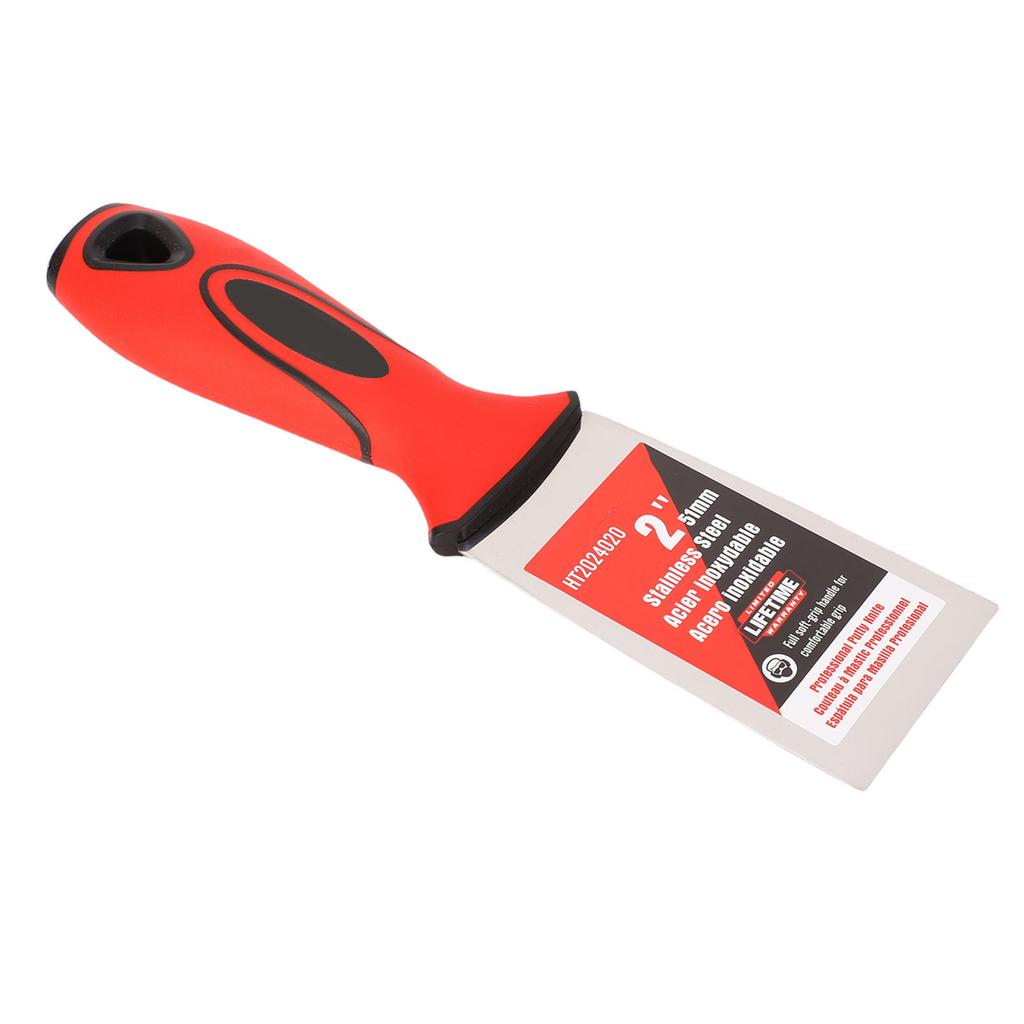 Putty Scraper Tool Metal Stainless Steel Flexible 2in with Hammer Head Soft Handle for Repairing Drywall Wallpaper