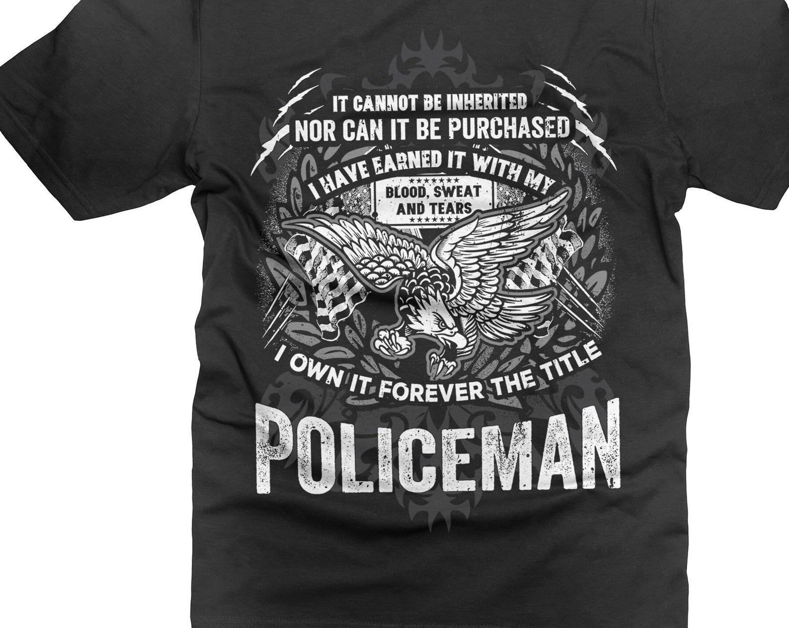 Policeman Patriotic T-Shirt: Father s Day Police Gift XL