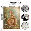 Two Rabbits Pearl Art Kit with Frame 3D Sparkling Bead Canvas Relaxing Craft for Cozy Room Wall Decor Aesthetic Floral Home Decoration