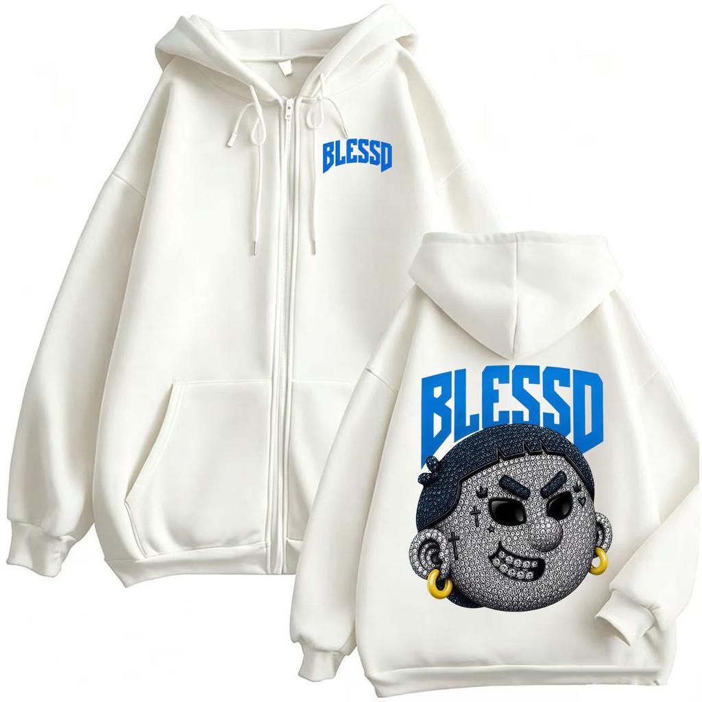 Blessd Ephdm Latam Tour Zipper Hoodies Men's Harajuku High Street Sweatshirt Jacket Coats Fleece Zip Up Hoodie