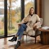 Imitation Cashmere Soft Wrap Scarf Tassel Warm Cloak Fashion Plaid Patterned Shawl  Women
