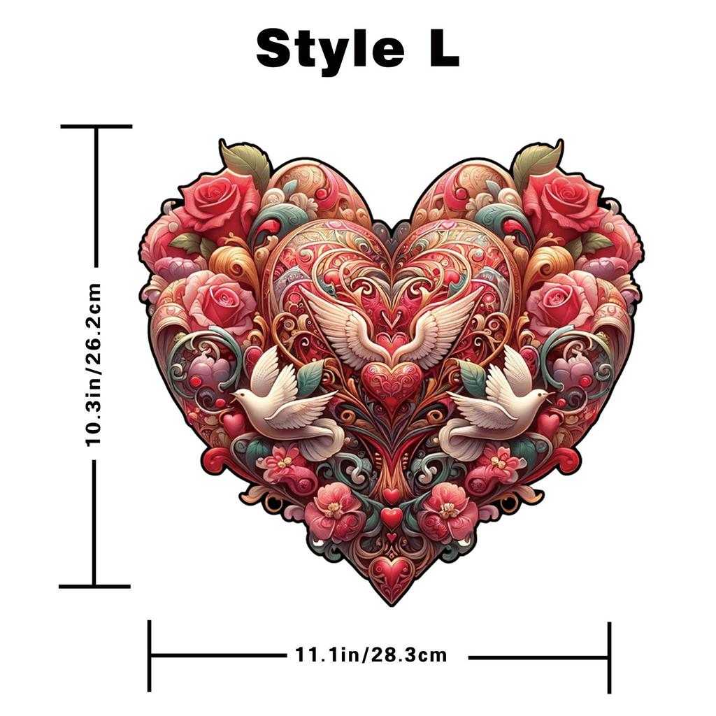 Wacocetoy Cross Love Heart High-Difficulty Wooden Jigsaw Puzzle Toy Money Box