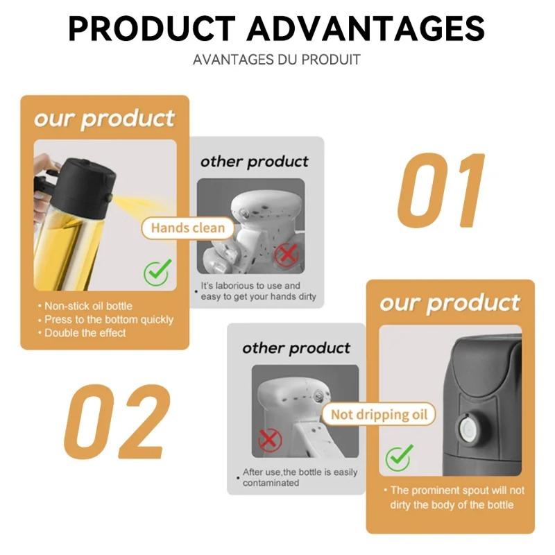 2 In1 Plastic Kitchen Barbecue Cooking Oil Spray Bottle Olive Oil Dispenser Oil Jar Baking Vinegar Soy Sauce Spray Container
