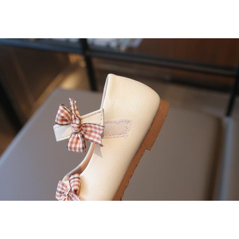 Cute Bowknot Girls' Leather Shoes | Fashionable Baby Princess Flats, Simple Casual Footwear for Toddlers Wedding Shoes