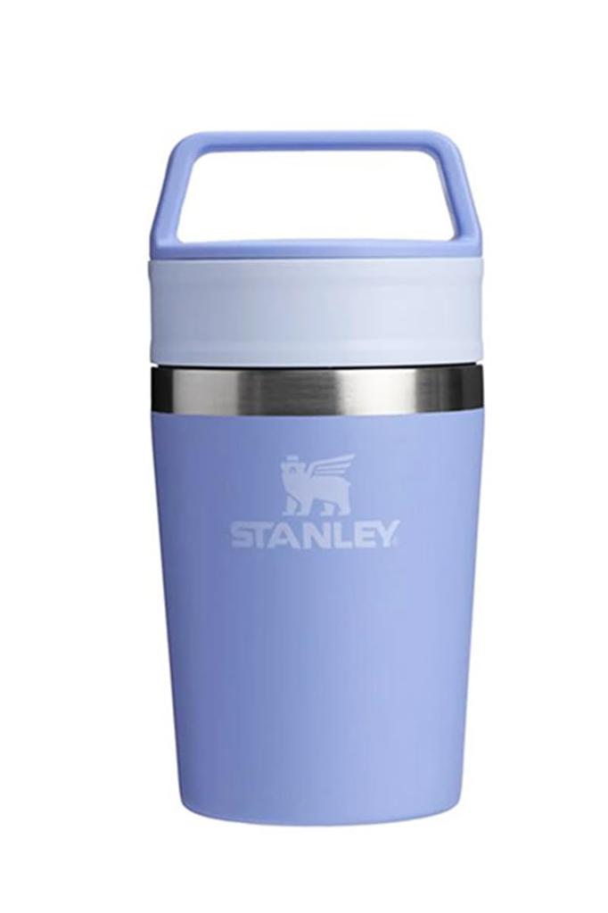 STANLEY Cafe To Go Vacuum with 230ml Stainless Insulated for Cold and Hot Water Hydrangea Mug, 0.23L Lid, Steel, Drinks, Bottle, Tumbler, Outdoor,