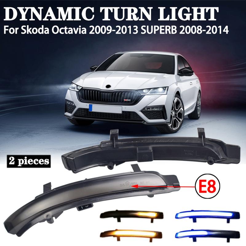 Rearview Mirror Repeater Dynamic Blinker For Skoda Octavia MK2 A5 SuperB B6 3T LED Turn Signal Light 2009 2010 2011 2012