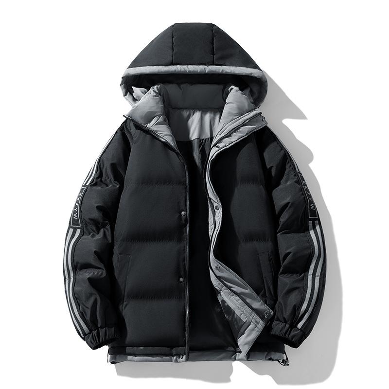 Hooded Down Jacket Men's Winter Trend Thickened Cotton-padded Jacket Warm and Casual Cotton-padded Jacket