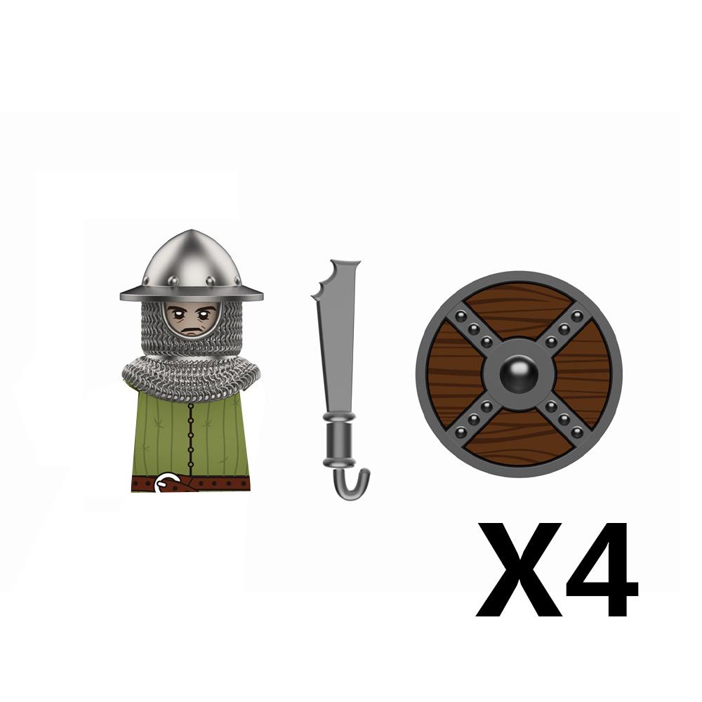 Medieval Castle Soldier Action Figures Building Block Dragon Anime Knight Accessory Warhorse Militia Helmet Shield Toy Gift S015