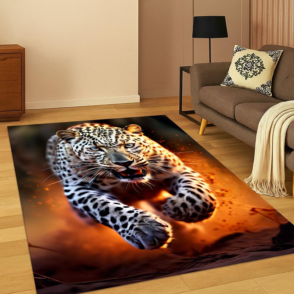 Leopard Cheetah Dreamy Animal Carpet Rug for Home Bedroom Living Room Sofa Doormat Decor,Kid Area Rug Game Non-slip Floor Mat