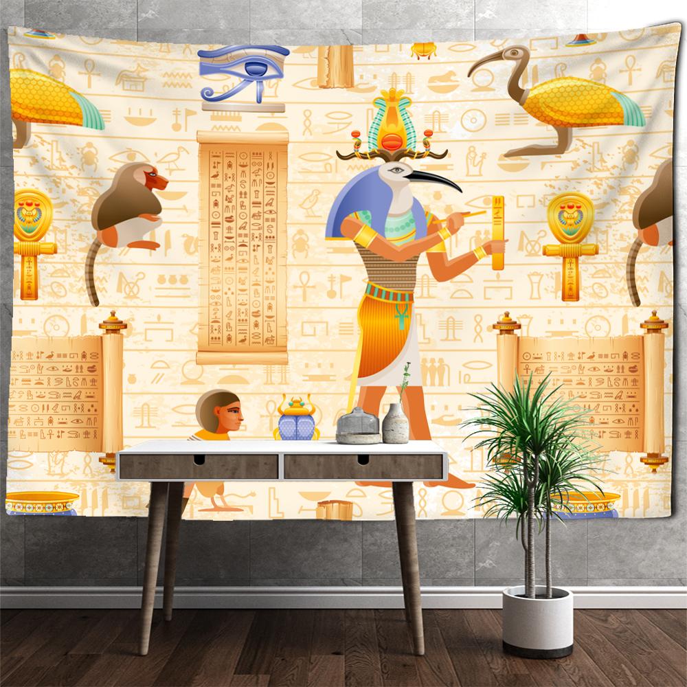 Желтый Древний Египетский Гобелен Настенный Гобелен Таинственный Абстрактный Тапиз Хиппи — фото 7