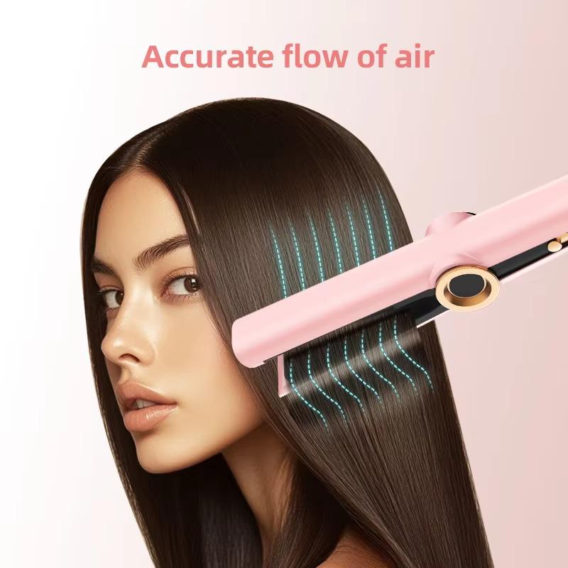 

2-in-1 Hair Care Tool: Short Hair Straightening & Curling Comb with Temperature Control US синій