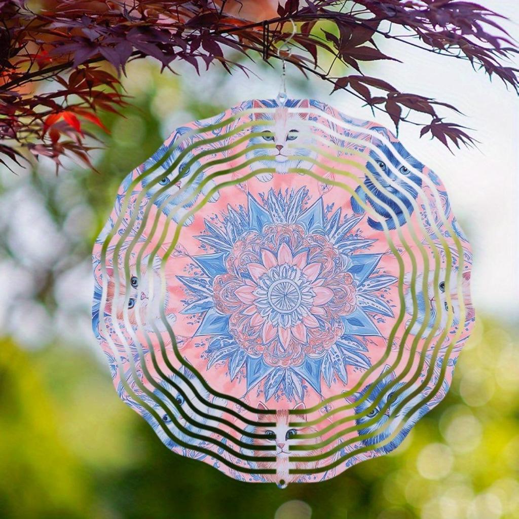 10 Inch Hanging Wind Chime Rotating Design 360 Degree Hook Garden Style Metal Decor for All Seasons Outdoor Artistic Charm Harmony Deco