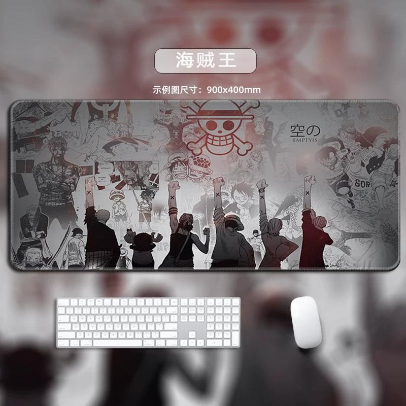 One Piece Leather Mouse Pad Oversized Small Office Gaming Keyboard Pad Desk Pad Bristle Bracelet Monkey D. Luffy Roronoa Zoro Decorative Desk Mat