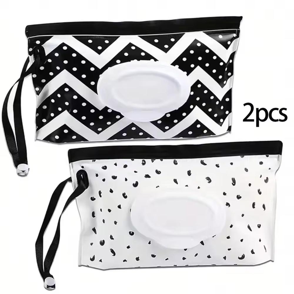 

1PCS/2PCS Wet Wipe Bag With Pull-Out Flip Cover, Wet Tissue Bag For Bedside Placement, Handheld, Portable For Going Out