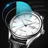 JINSHIDUN Markenuhr Automatische mechanische Uhr Doppelkalenderuhr Modetrend Herrenuhr Herrenuhr