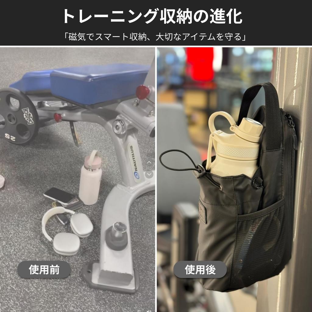 Paper Kirei Strong Magnetic Gym Magnetic Water Bottle Holder Capacity Fits Multiple Bottle Types Waterproof Material Bag, [Super Heavy-Duty / / /