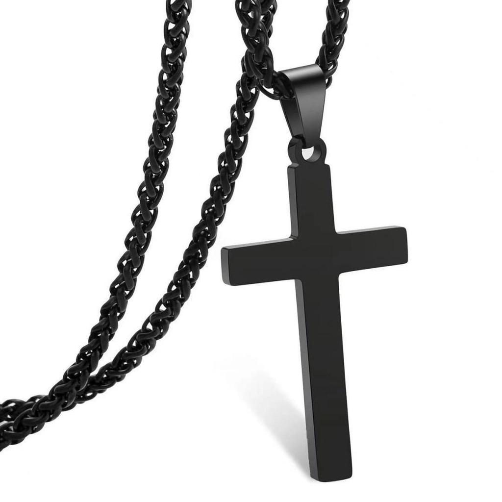 Men's Titanium Steel Cross Pendant Necklace - Stylish Hip Hop Jewelry
