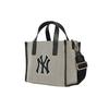 MLB Large Logo NY Yankees Canvas Tote Bag Unisex Tote Bags Black 3AORS062N-50BKS