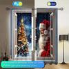 2pcs Santa Claus Snow View Window Printed Curtain for Home Decor - Rod Pocket Window Treatment for Bedroom, Office, Kitchen