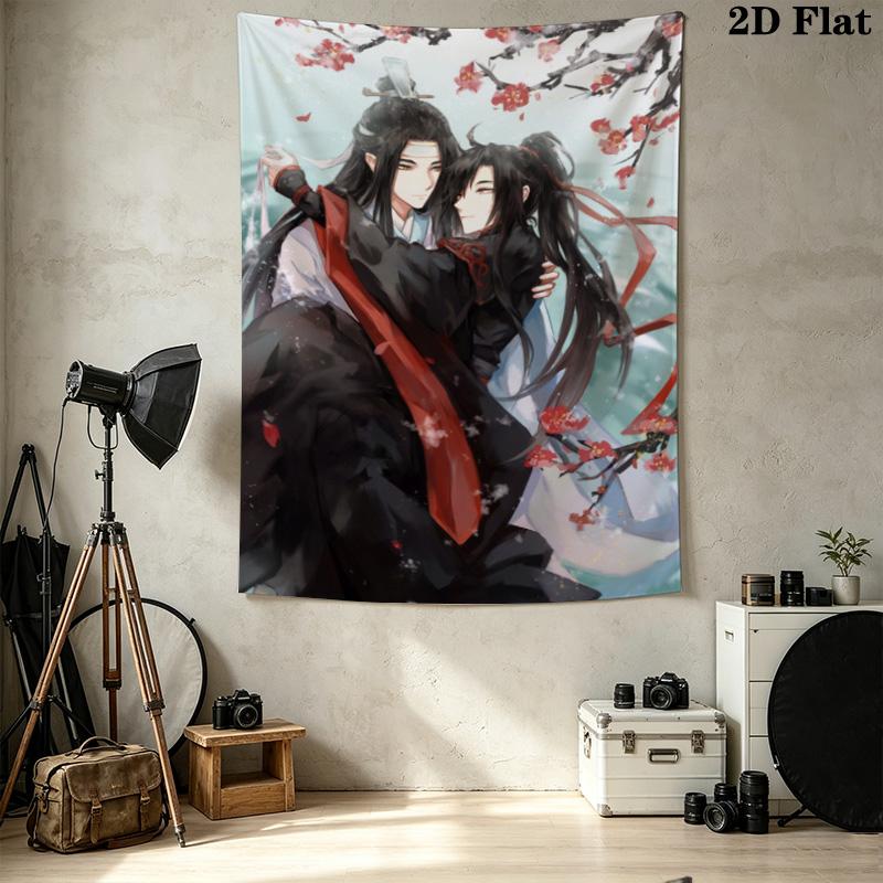 Grandmaster Demonic Cultivation Wall Tapestry Aesthetic Wall Hanging Printed Fabric Blanket Decorative Tapestries for Bedroom Living Room Home Decor