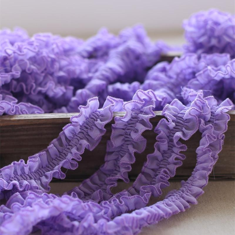 Bright Cartoon Color Chiffon Center Pleated Lace Ribbon DIY Children's Clothing Skirt Headband Headgear Hat Handcraft Materials