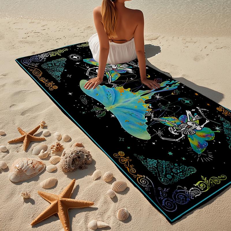 Psychedelic Serpent Flames Beach Towel, Super Soft Microfiber, Gift for Her/Him, Birthday, for Pool, Beach, Travel, Home Decor Fan gifts