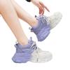 Spring dad shoes women's new thick sole height gradually change purple contrasting color casual versatile women's shoes sports shoes