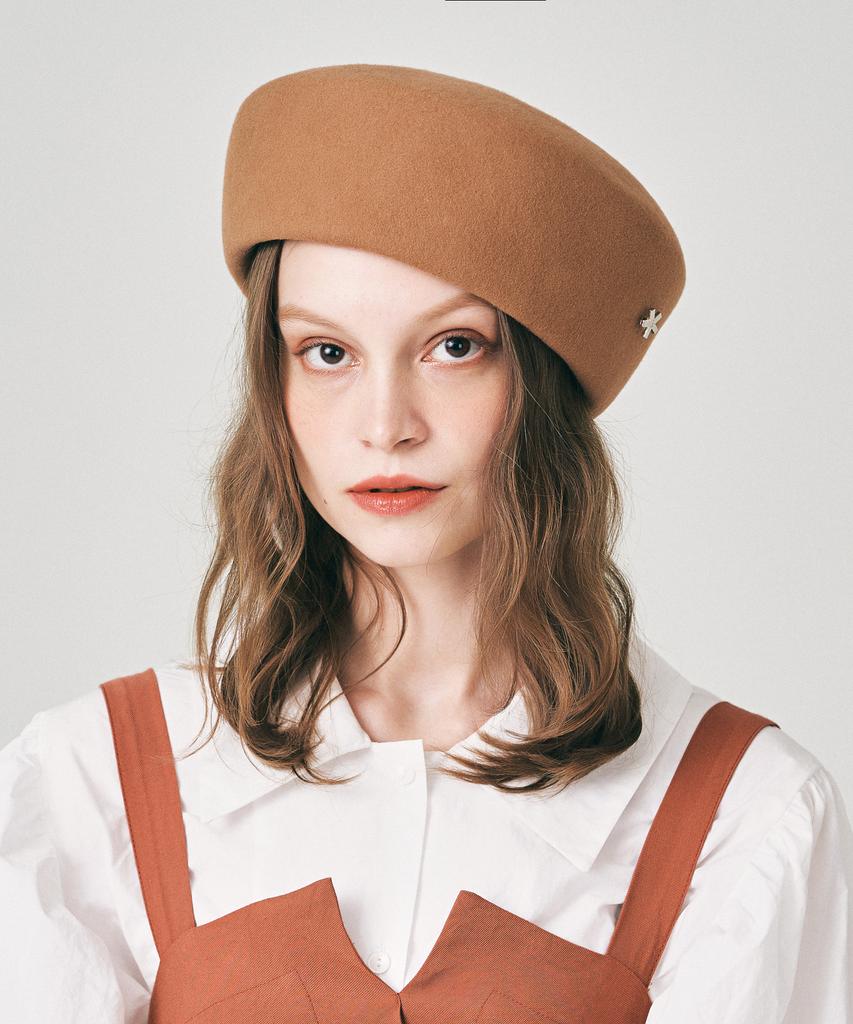 Elkebeullum Medeleine Wool Brown Beret