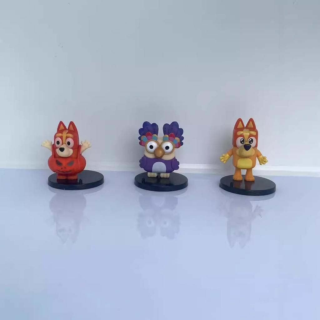 Bluey Bingo Dog Action Figures - Car Interior Decor & Cake Topper Model Toys, Hot New Year Birthday Present For Fans Collection