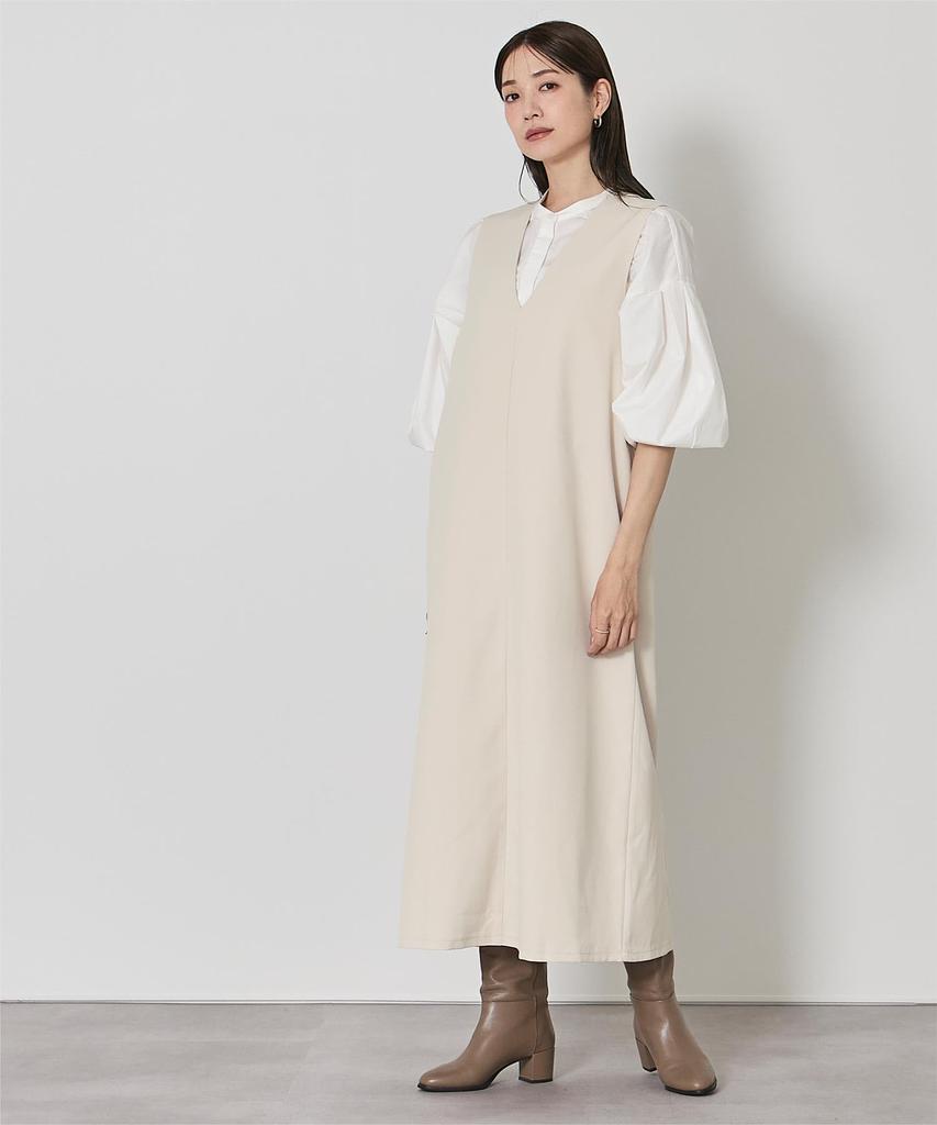 Yours Soft Twill Deep Dress Size Ivory V-Neck I-Line (BGXN2219), Women's, Small,