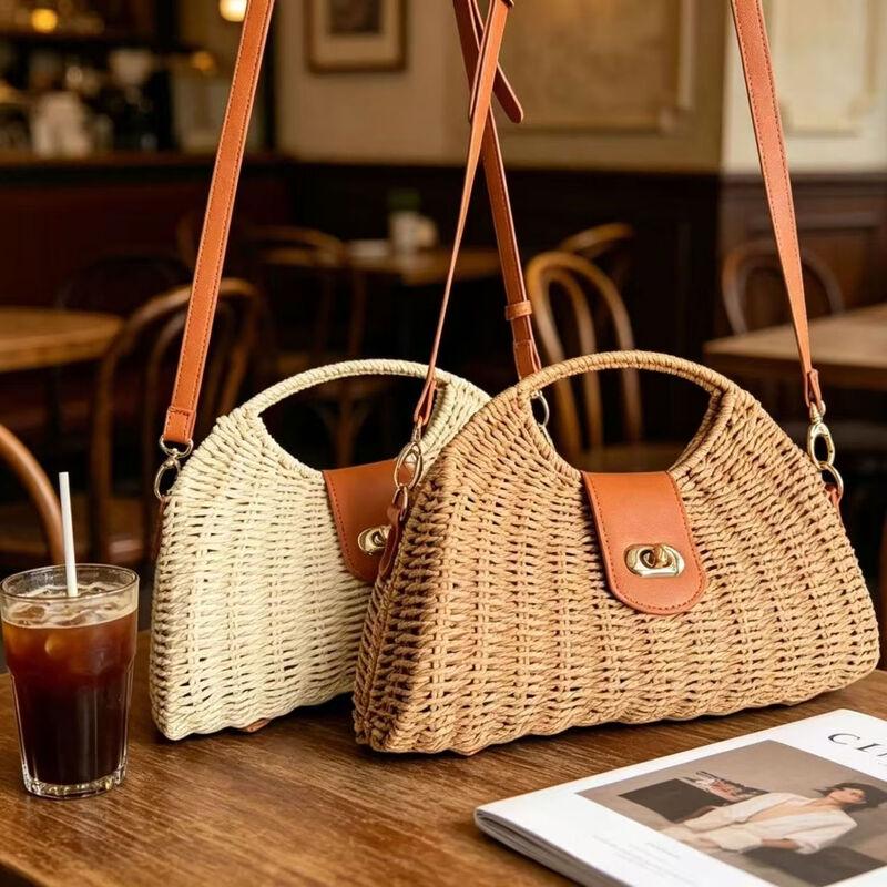 Kairui Summer French Straw Tote & Crossbody Bag