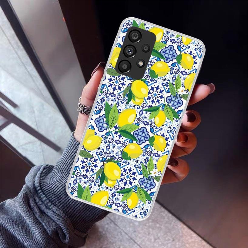 Mediterranean Lemon Phone Case For Samsung Galaxy A12 A52S A42 A32 A22 A51 A50 Note 20 Ultra 10 S10 Plus A71 A70 A31 A30 A10S Ga