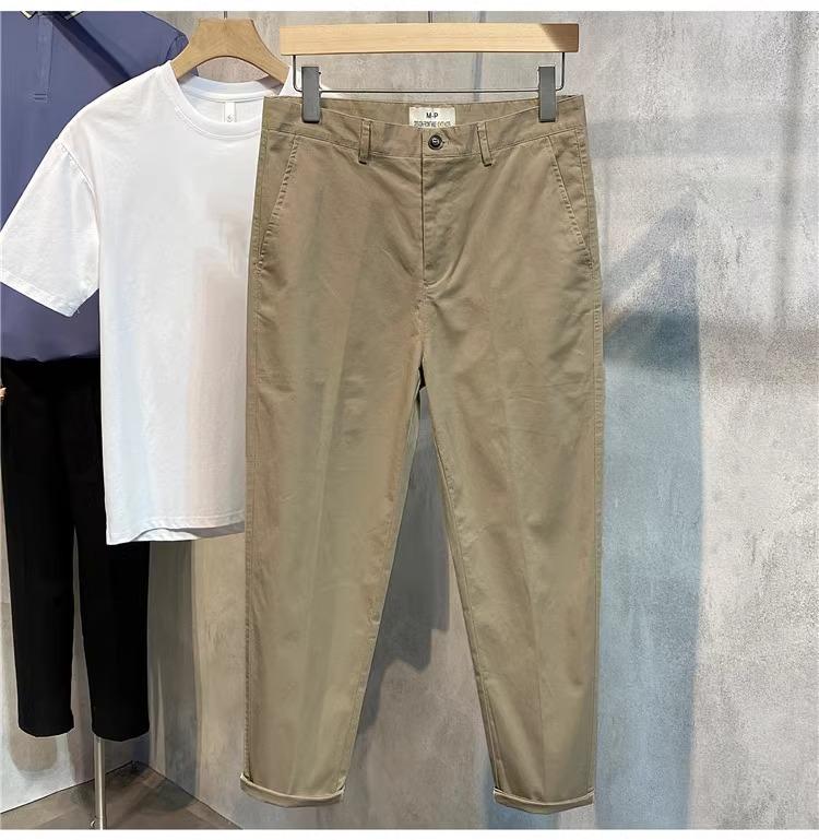Hot-selling old money style men's nine-point suit pants summer factory straight loose trendy casual pants