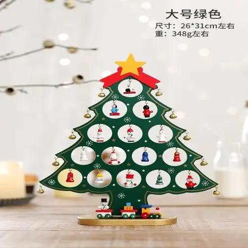 Ornament de birou Pom de Crăciun din lemn DIY Mini Decorațiuni Pom de Crăciun Ornament pentru vitrină adornos navideños