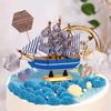 Graduation Sailing Boat Cake Topper - Decorative Boat Shape Cake Ornament for Party Celebrations, 5.51 X 5.11 X 1.57 Inches, Reusable Synthetic