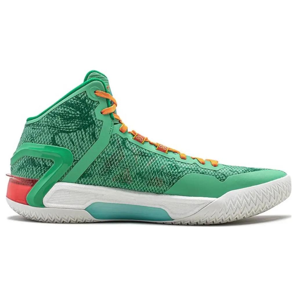 New LINING Liren 4 Basketball Shoes Unisex High Top Jade Frost Green/Pure Blue ABAT107-1