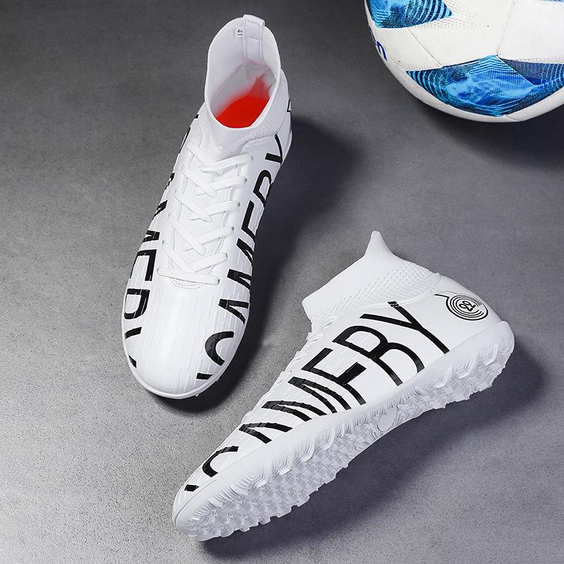 

High-end electroplated bottom mainly pushes foreign trade spike football shoes 31-48 high-top breathable football shoes for young men and women 31