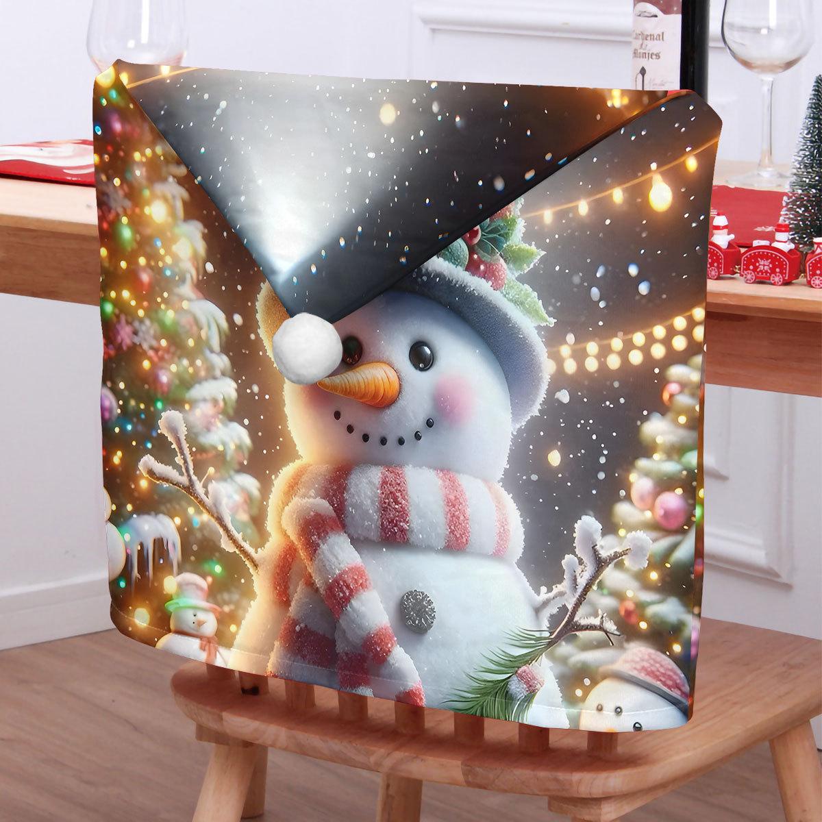 Christmas Santa Claus Cartoon Chair Covers 50x60