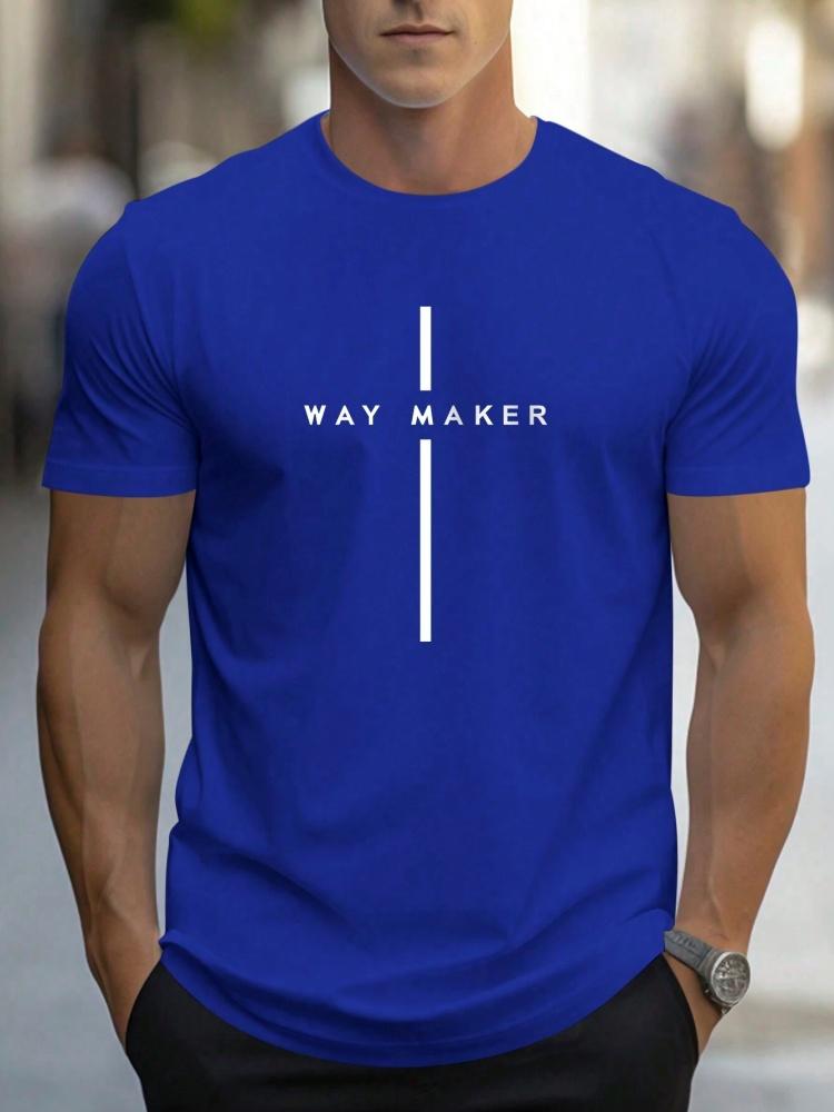 Sommer Herren Einfaches T-Shirt mit Buchstabenmuster Aufdruck Lässiges Sportliches Lockeres Rundhals Oberteil City Time Täglich Vielseitig Kurzärmelige Kleidung
