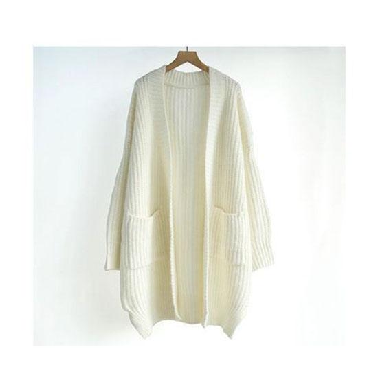 Spring Oversize Knitting Women Long Sweaters V-neck Loose Cardigan Thick Warm Coats Female New Trendy Casual Ladies Clothes